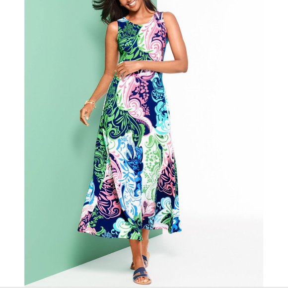 Talbots Dresses Talbots Multicolor Sleeveless Paisley Print Twist
